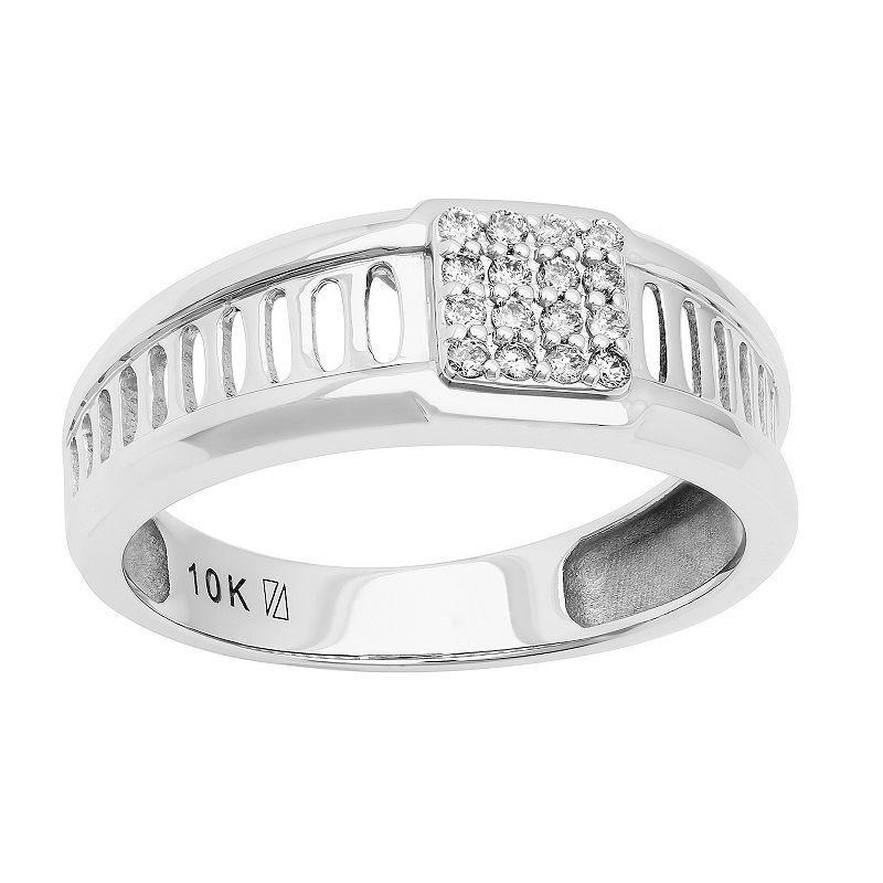 AXL 10k White Gold 1/5 Carat T.W. Mens Wedding Band 10k Whgold Product Image