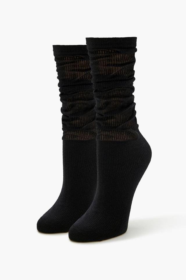 Ribbed Knit Scrunch Crew Socks | Forever 21 Product Image