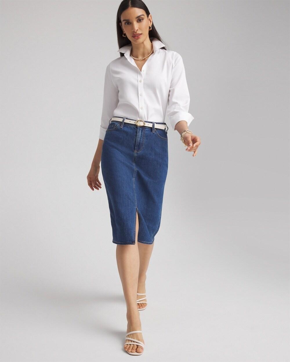 Denim Midi Skirt Product Image