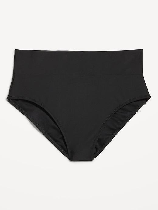 Banded High-Waist Bikini Swim Bottoms Product Image