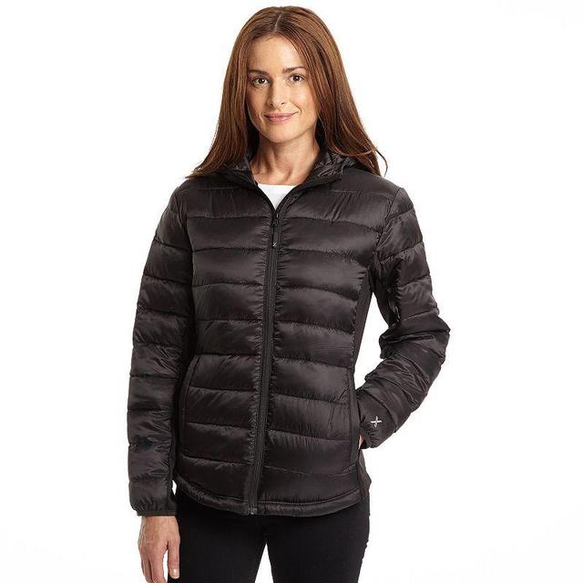 Womens Excelled Excelled Womens Hybrid Hooded Puffer Black Product Image