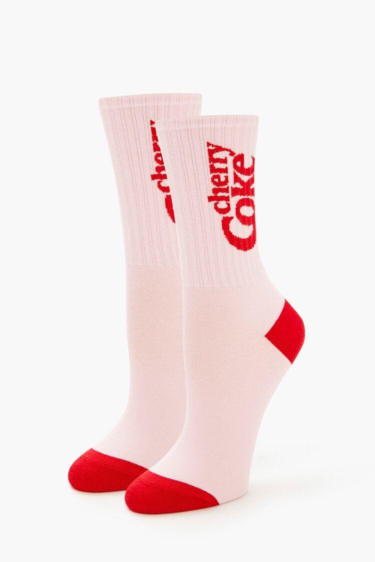 Cherry Coke Graphic Crew Socks | Forever 21 Product Image