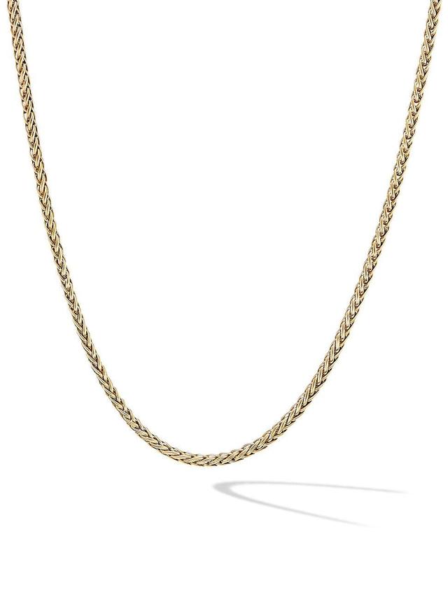 Mens Wheat Chain Necklace In 18K Yellow Gold Product Image