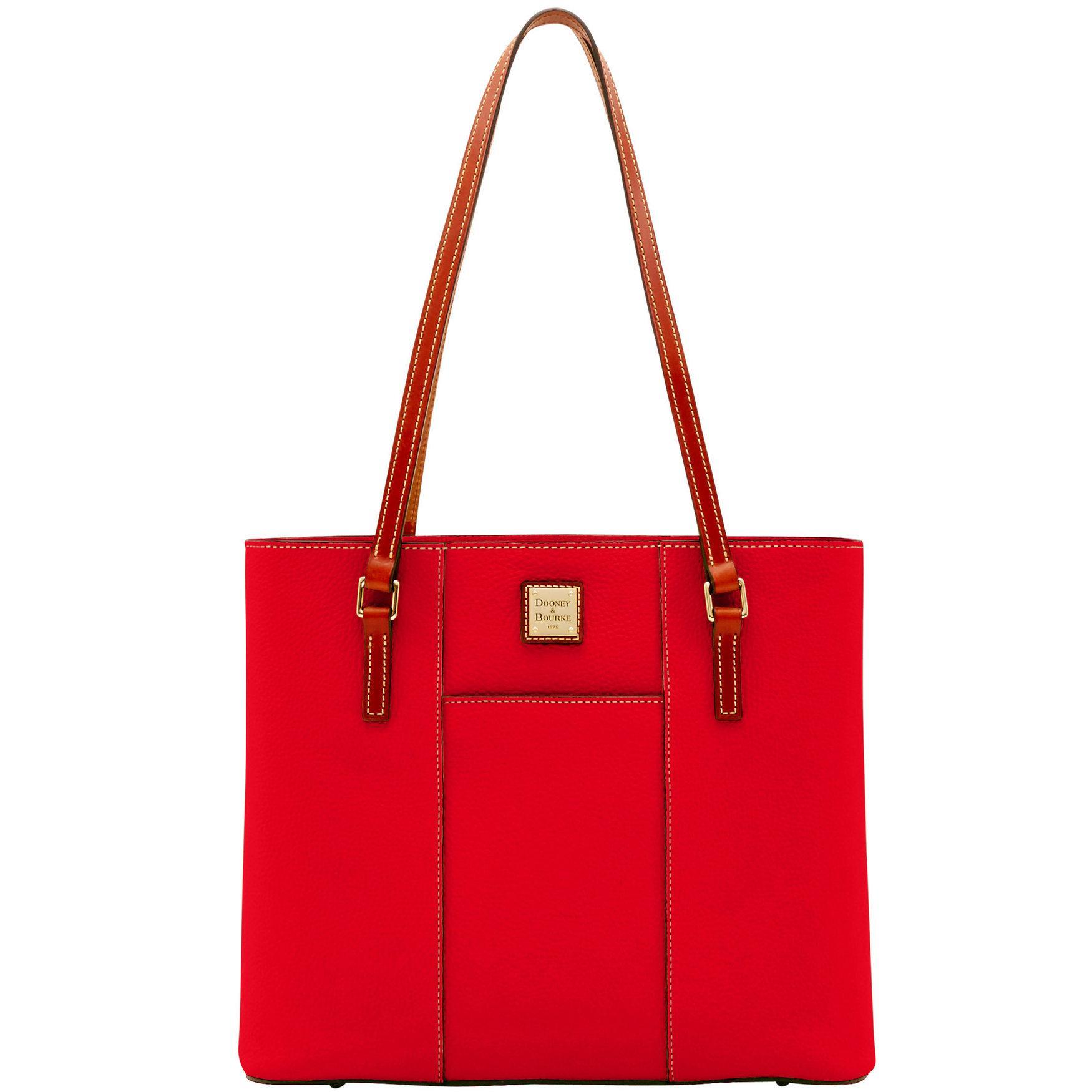 Dooney & Bourke Womens Pebble Grain Lexington Leather Bag in Red Product Image