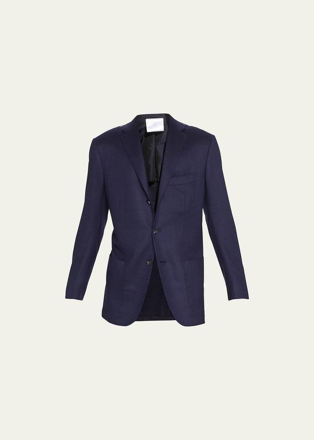 Kiton Men's Cashmere-Silk Solid Blazer - Size: 58L EU (46L US) - NAVY Product Image