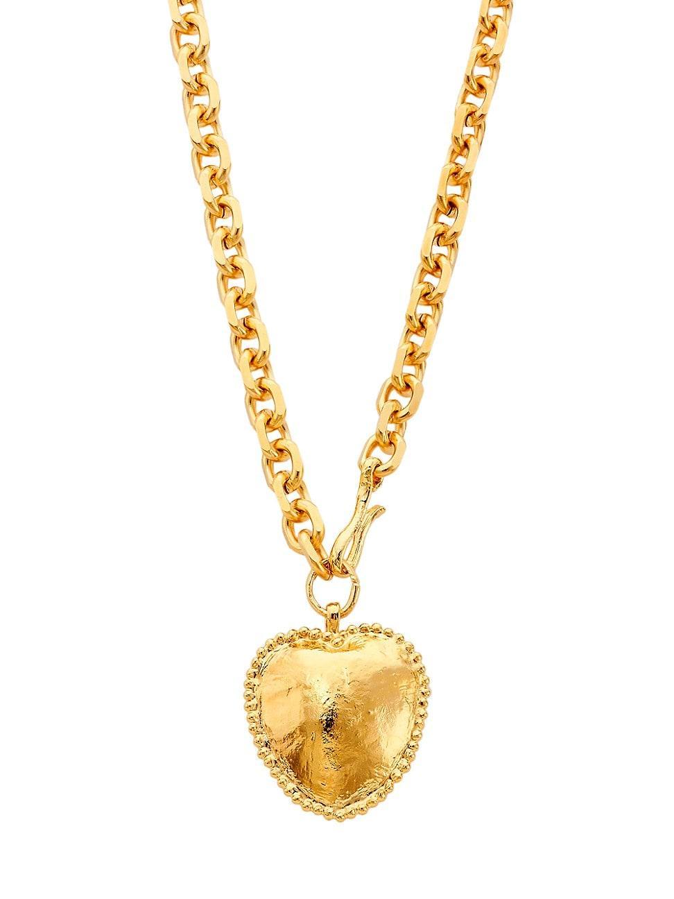 Womens Manouche Madonne 14K-Gold-Plated Heart Pendant Necklace Product Image