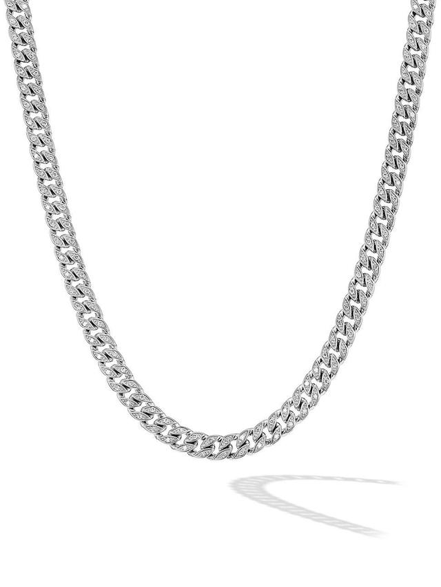 Mens Curb Chain Necklace in Sterling Silver, 6MM Product Image