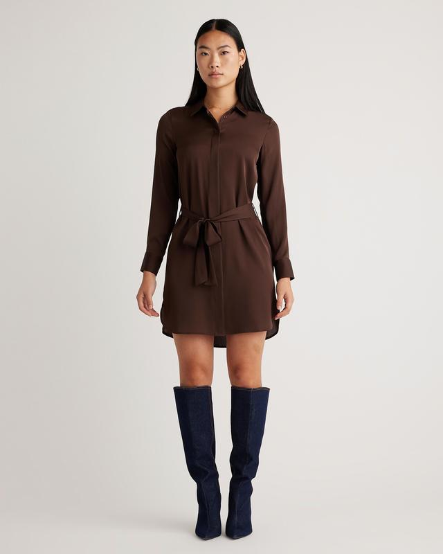 Washable Stretch Silk Shirt Dress | Quince Product Image