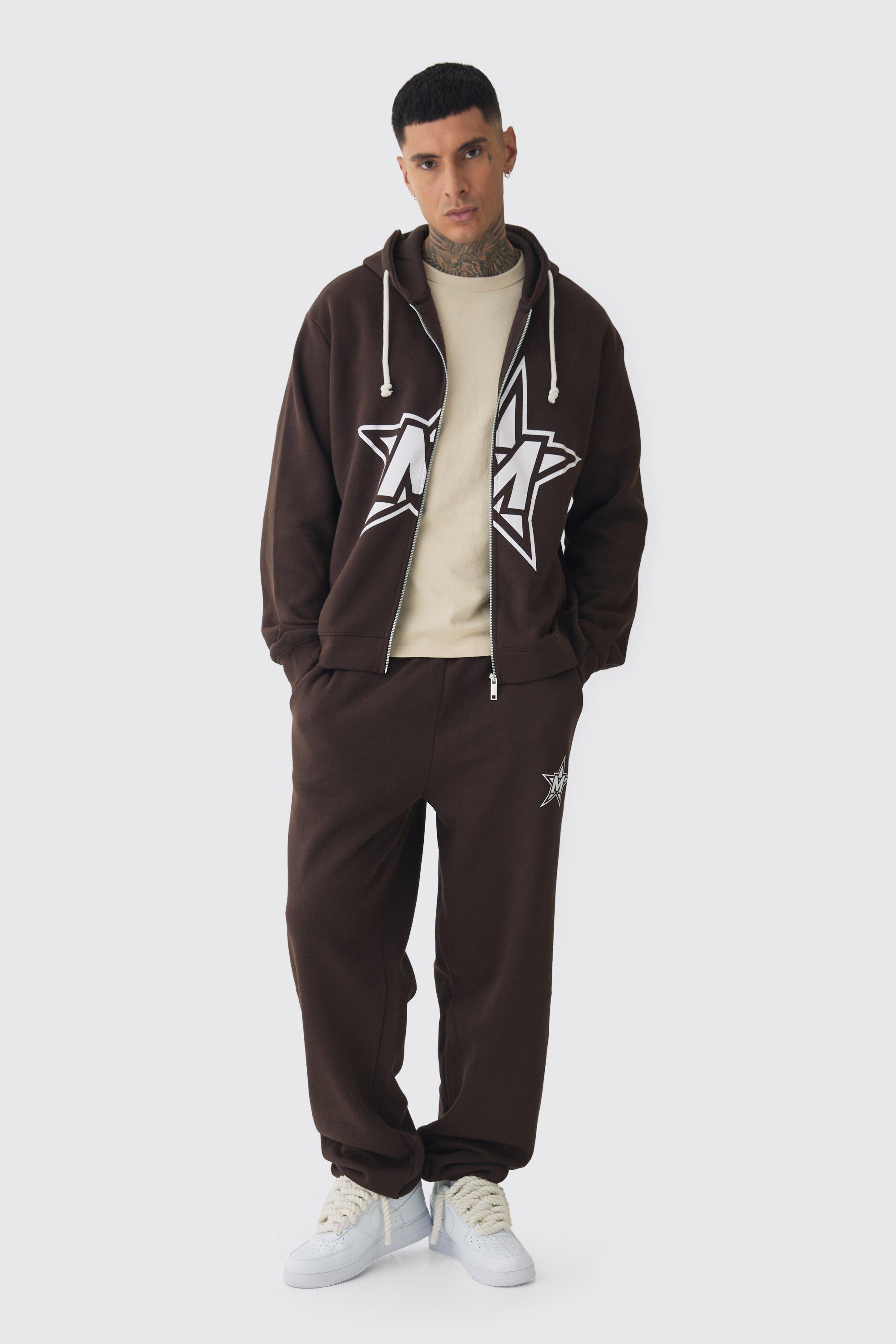 Tall Oversized Boxy Official Hoodie & Relaxed Sweatpants Tracksuit | boohooMAN USA Product Image