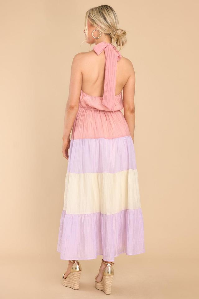 Falling Into Love Pink Multi Maxi Dress Product Image