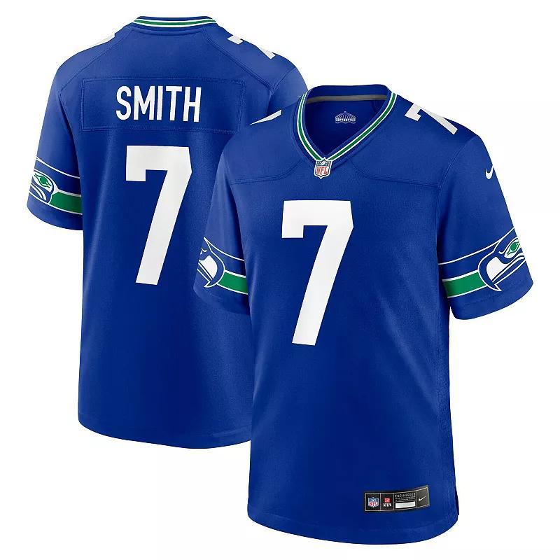 Mens Nike Geno Smith Royal Seattle Seahawks Throwback Player Game Jersey Product Image