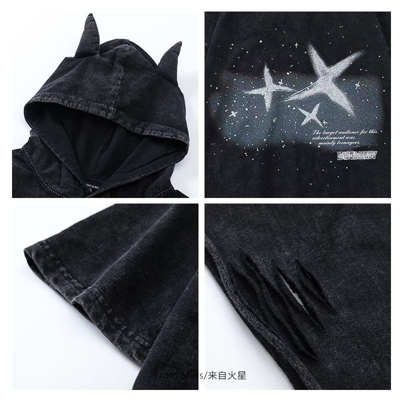 Short-Sleeve Star Print T-Shirt Product Image