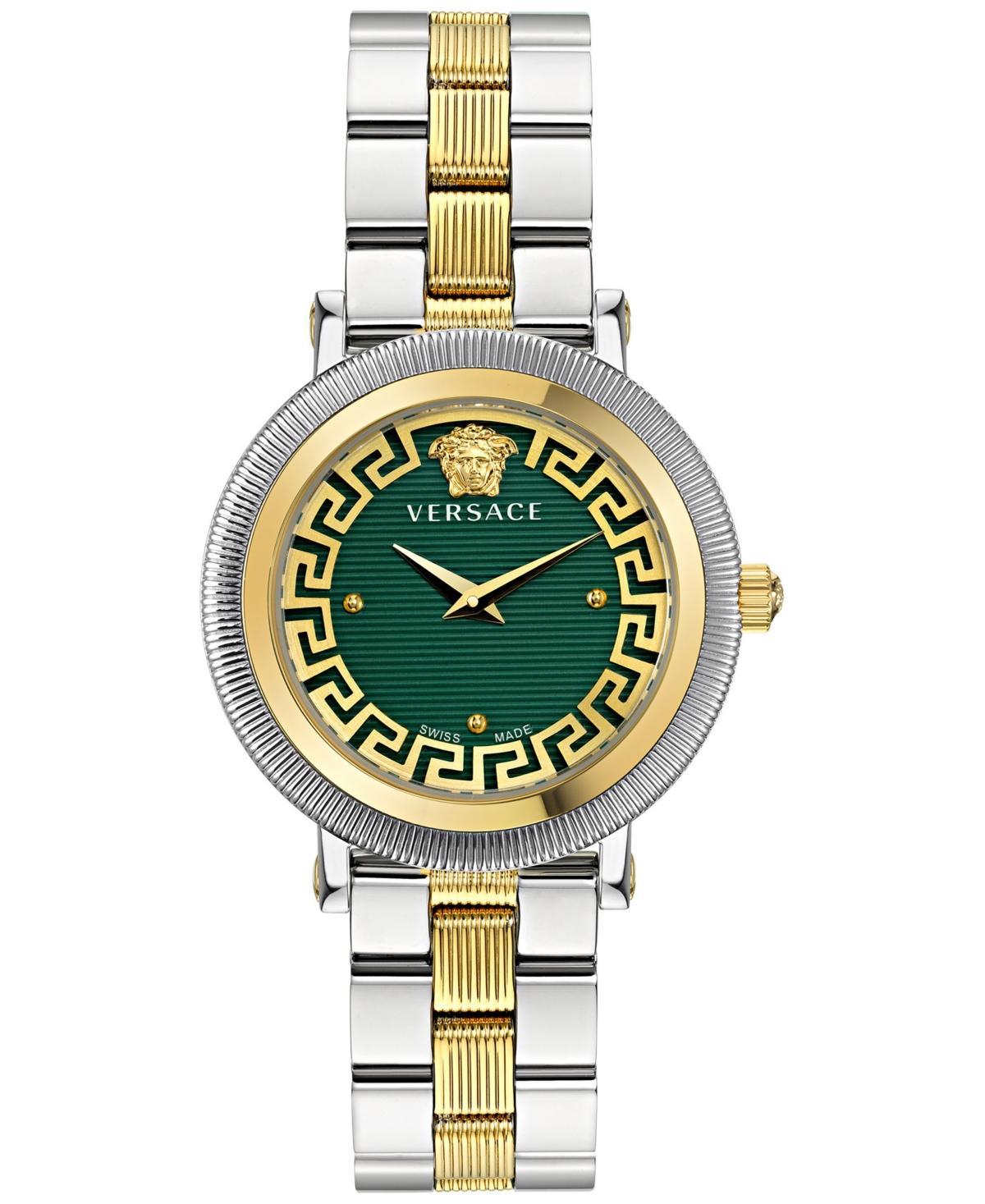 Mens Greca Flourish IP Yellow Gold Stainless Steel Bracelet Watch/35MM Product Image