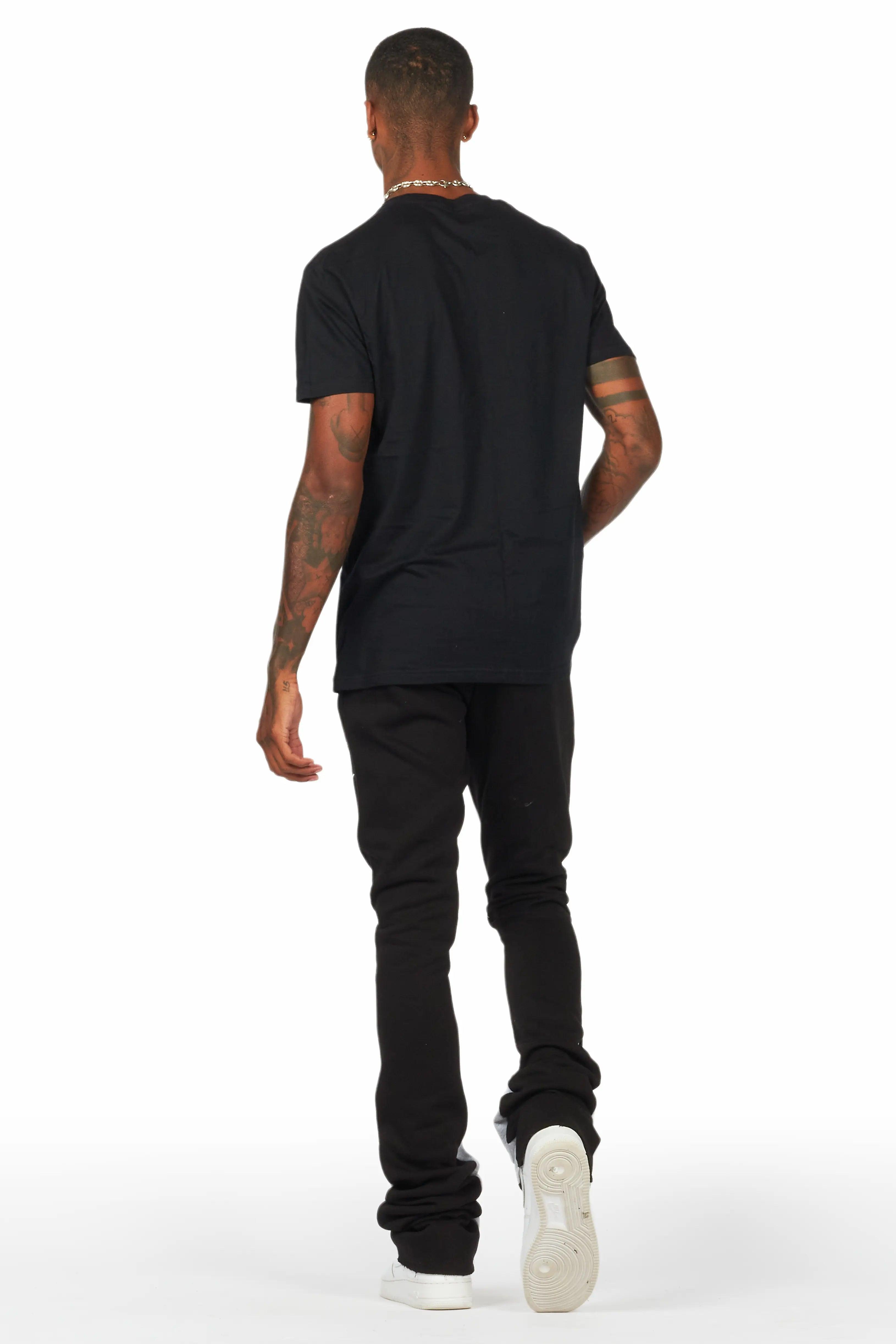 Daker Black T-Shirt/Super Stacked Flare Track Set Male Product Image