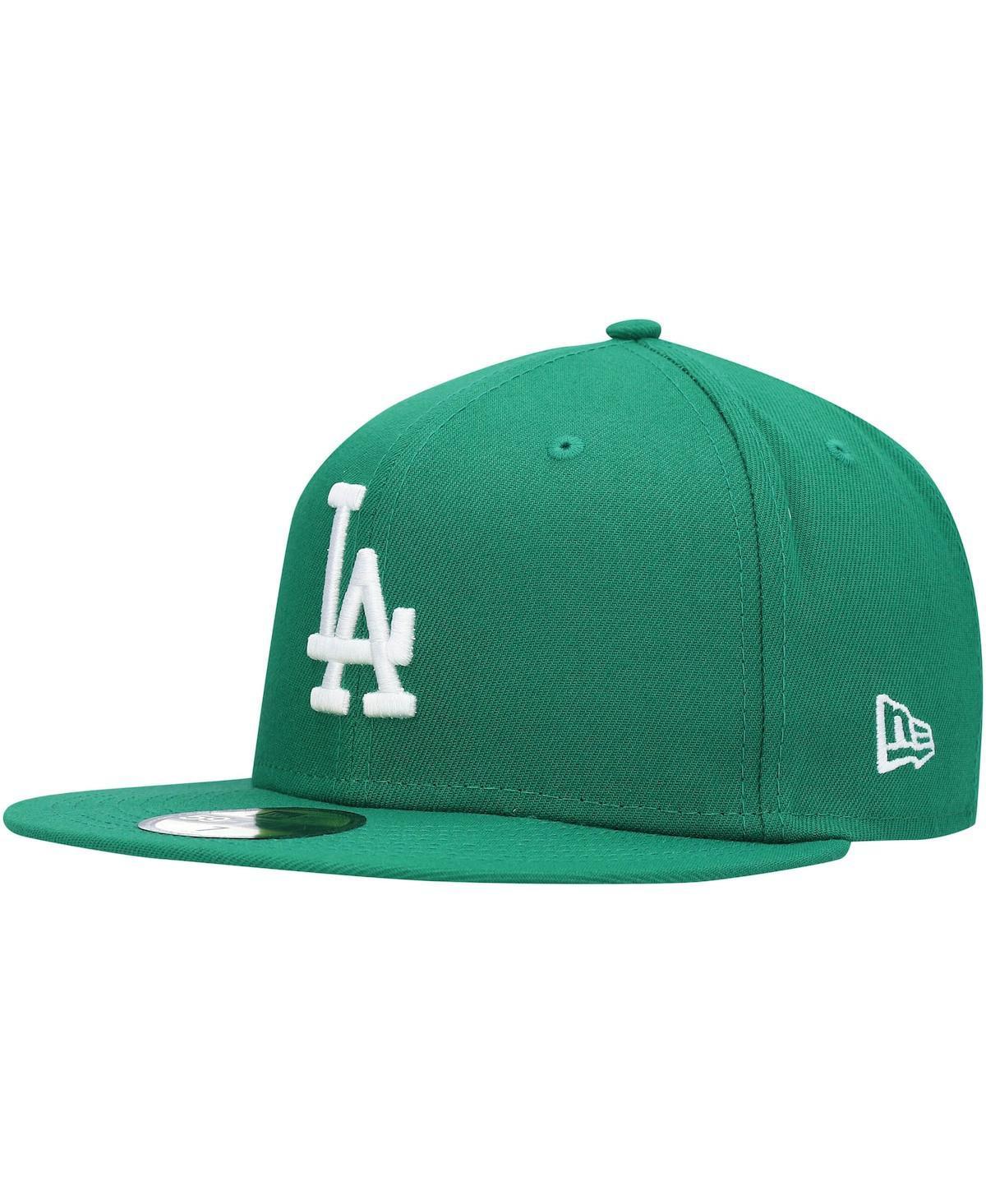 Mens New Era Green Los Angeles Dodgers Logo White 59FIFTY Fitted Hat Product Image