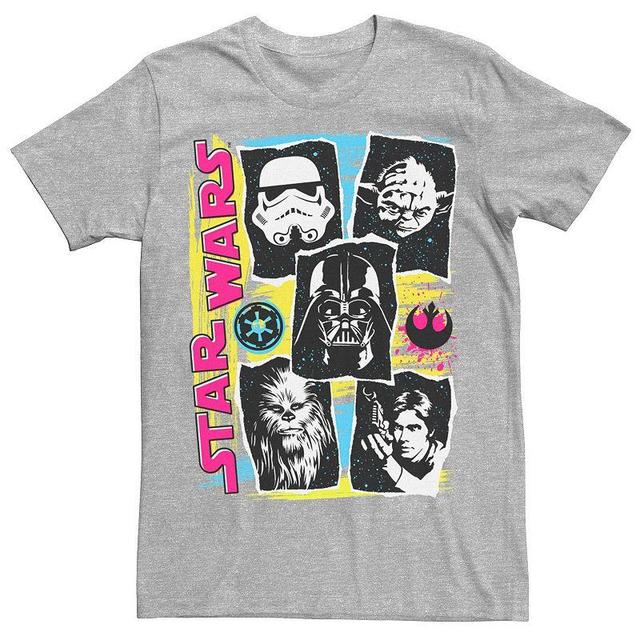 Mens Star Wars Characters Colorpop Collage Graphic Tee Product Image