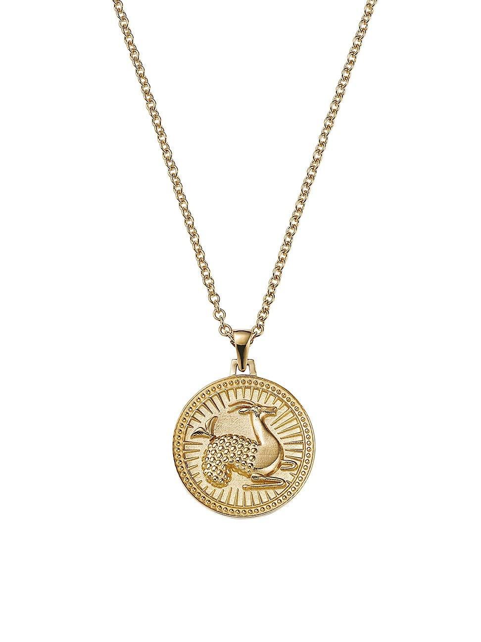 Womens Icons 18K Yellow Gold Zodiac Medallion Necklace Product Image