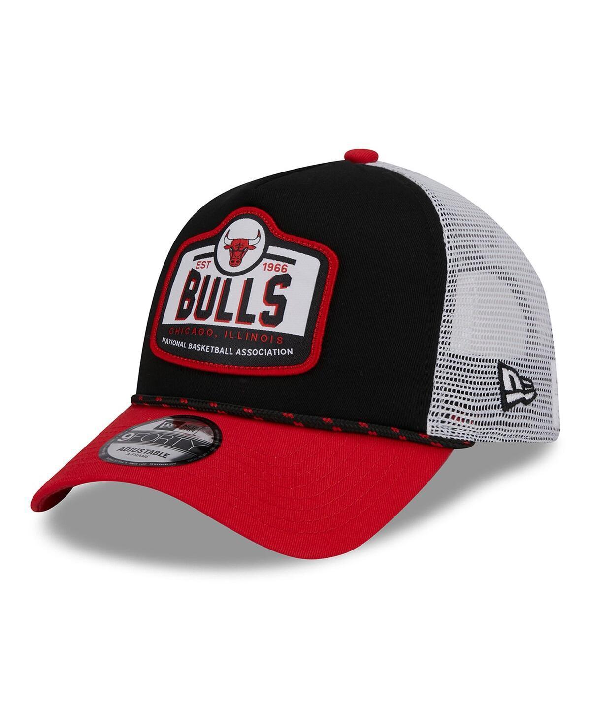 Mens New Era Black Chicago Bulls A-Frame 9FORTY Trucker Hat - Black Product Image