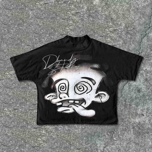 Vintage Dioo Cartoon Graphic 100% Cotton T-Shirt Cropped Tees Product Image