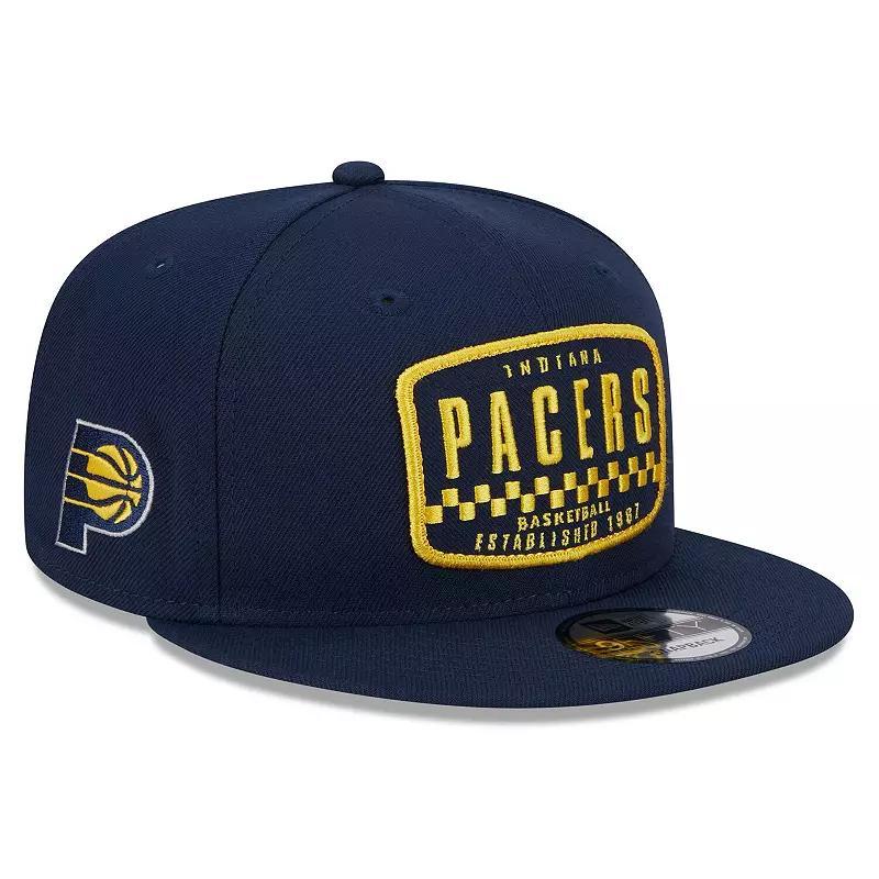 Mens New Era Indiana Pacers Rally Drive Finish Line Patch 9FIFTY Snapback Hat, Blue Product Image