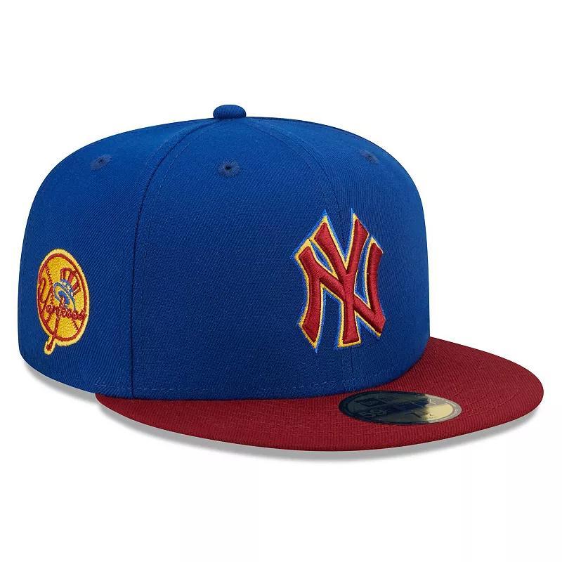 Mens New Era Royal/Red New York Yankees Logo Primary Jewel Gold Undervisor 59FIFTY Fitted Hat Product Image