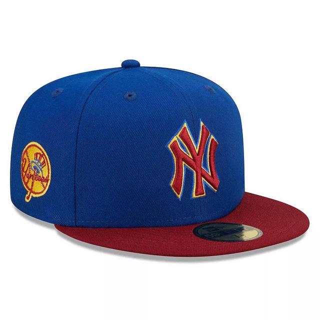 Mens New Era Royal/Red New York Yankees Logo Primary Jewel Gold Undervisor 59FIFTY Fitted Hat Product Image