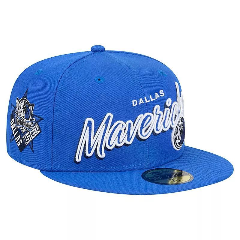 Mens New Era Dallas Mavericks Sport Night Script Sided 59FIFTY Fitted Hat Product Image