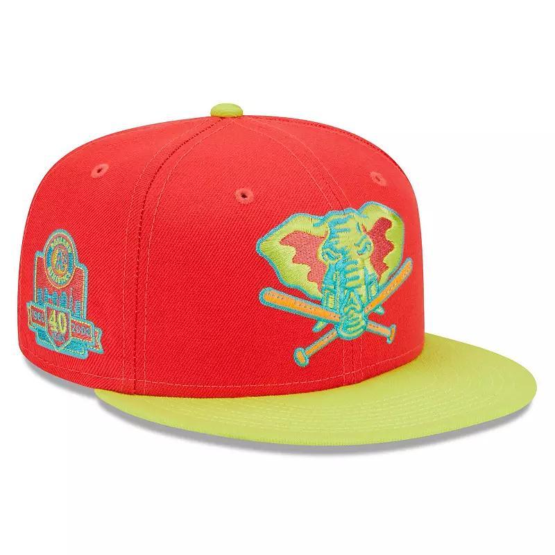 Mens New Era /Neon Green Oakland Athletics 40th Anniversary Lava Highlighter Combo 59FIFTY Fitted Hat Product Image