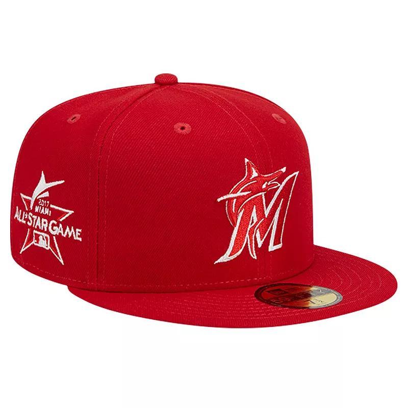 Mens New Era Miami Marlins Logo 59FIFTY Fitted Hat Product Image