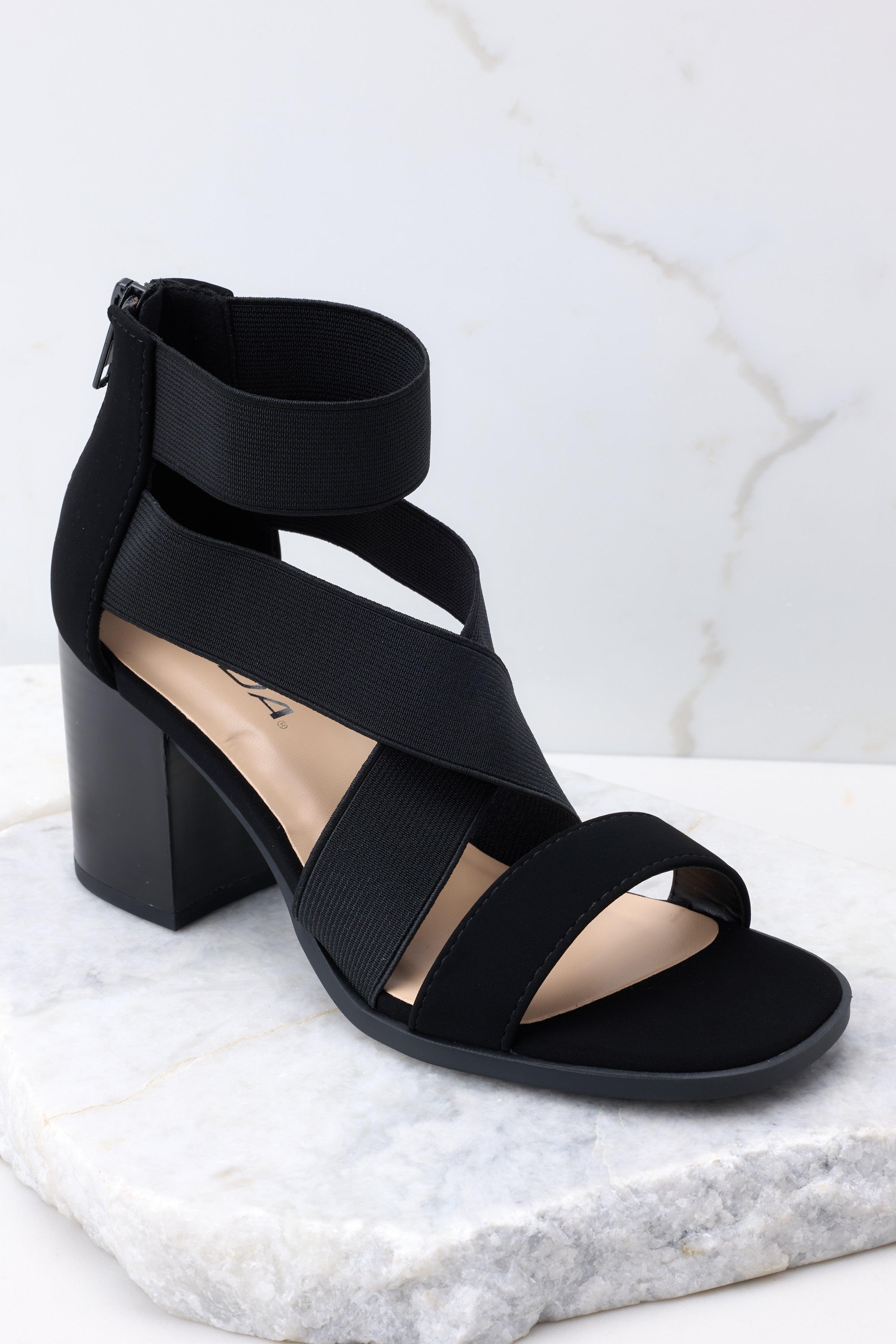 The Real Me Black High Heel Sandals Product Image