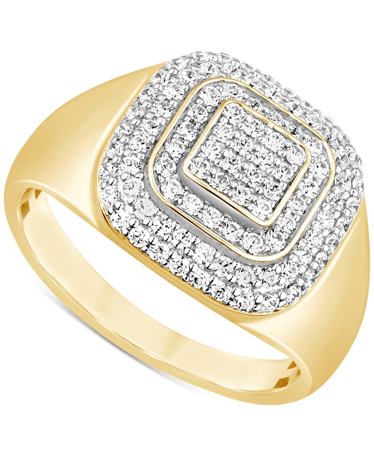 Mens Diamond Concentric Cluster Ring (1 ct. t.w.) in 10k Gold Product Image