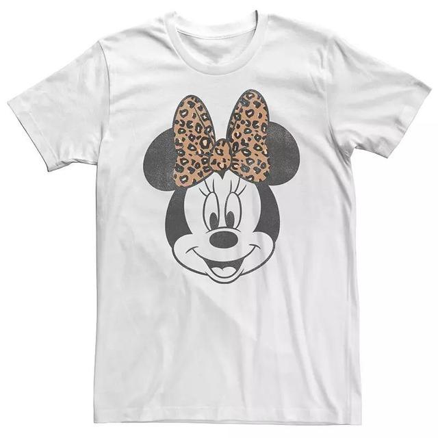 Big & Tall Disney Minnie Mouse Leapord Print Bow Portrait Tee, Mens Product Image