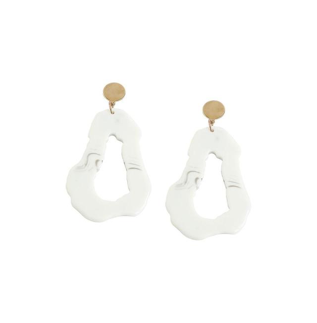 Sohi Womens White Hallow Drop Earrings Product Image