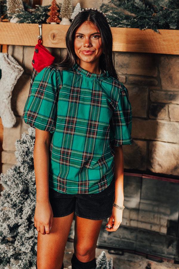 Beautiful Routine Plaid Top In Green Product Image