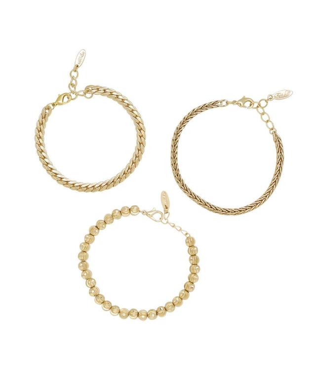 Ettika Classical 18K Gold Trio Womens Bracelet Set Product Image