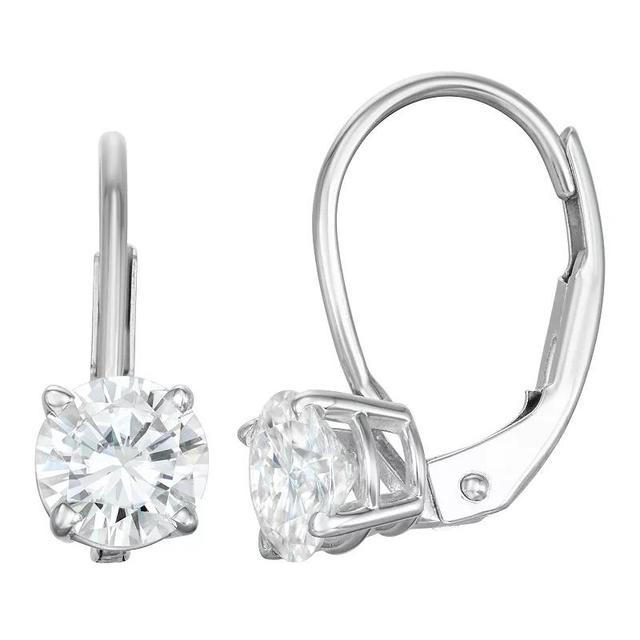 Moissanite Leverback Earrings (1 ct. t.w. Diamond Equivalent) in 14k white or yellow gold Product Image