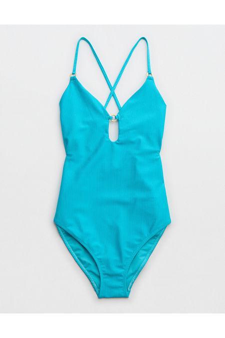 Aerie Shine Rib Full Coverage One Piece Swimsuit Women's Product Image