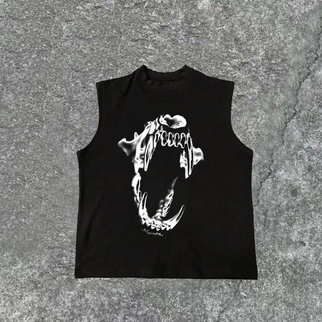 Men's Metal Fangs Print Cotton Tank Top Product Image