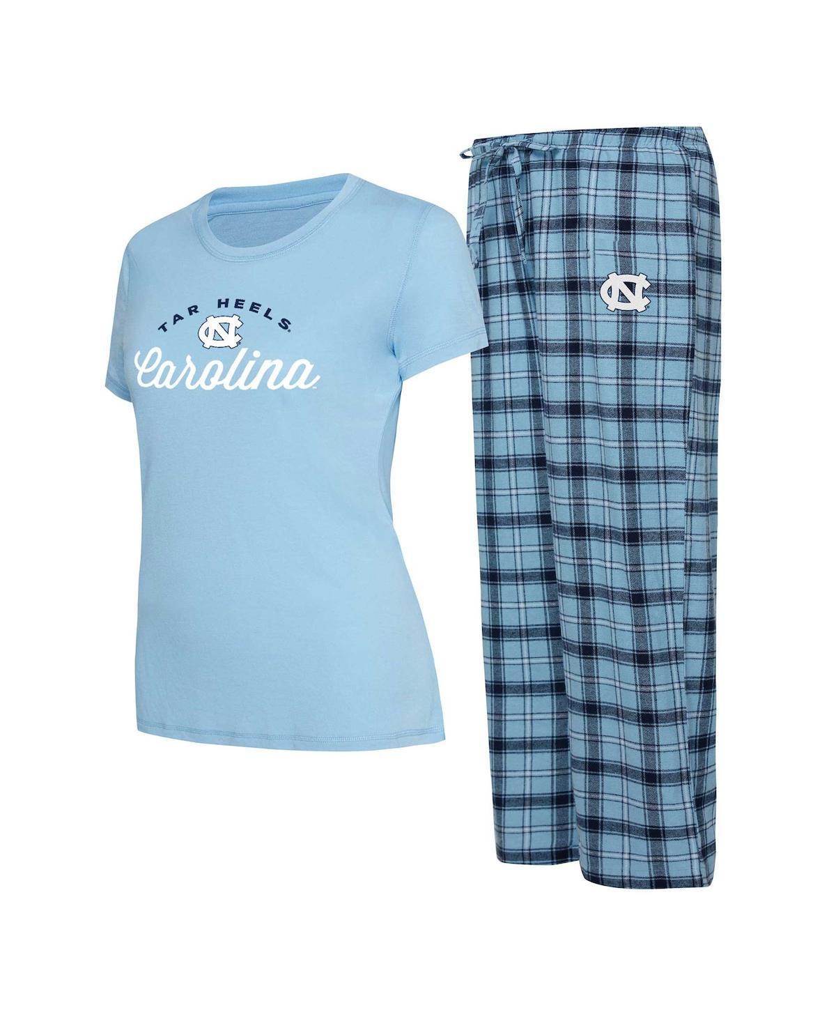 Womens Concepts Sport Carolina Blue/Navy North Carolina Tar Heels Arctic T-Shirt & Flannel Pants Sleep Set Product Image