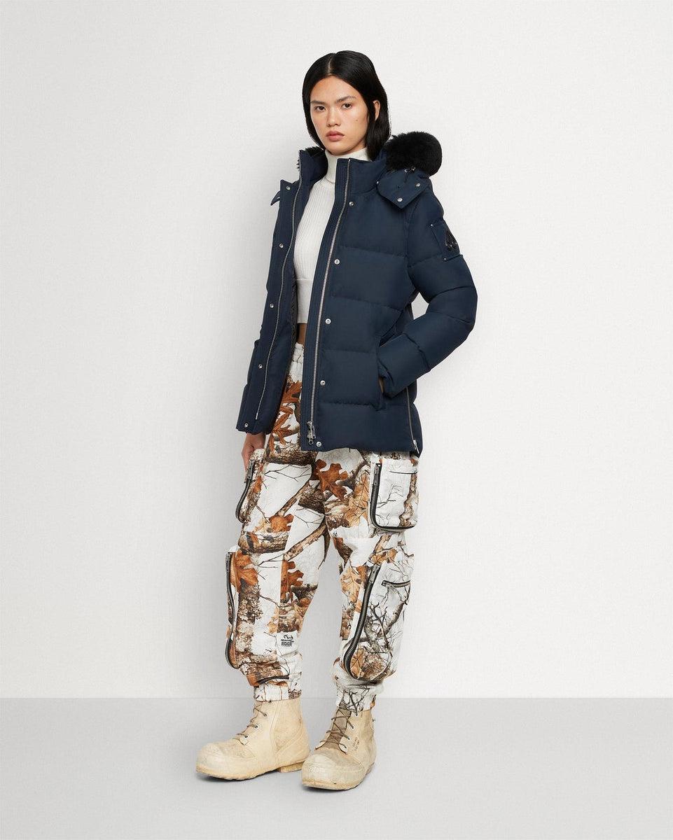 Moose knuckles Women Cloud 3Q in Navy with Black Shearling Product Image