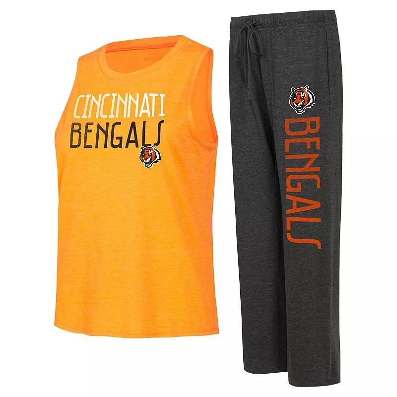 Womens Concepts Sport /Orange Cincinnati Bengals Muscle Tank Top & Pants Lounge Set Product Image