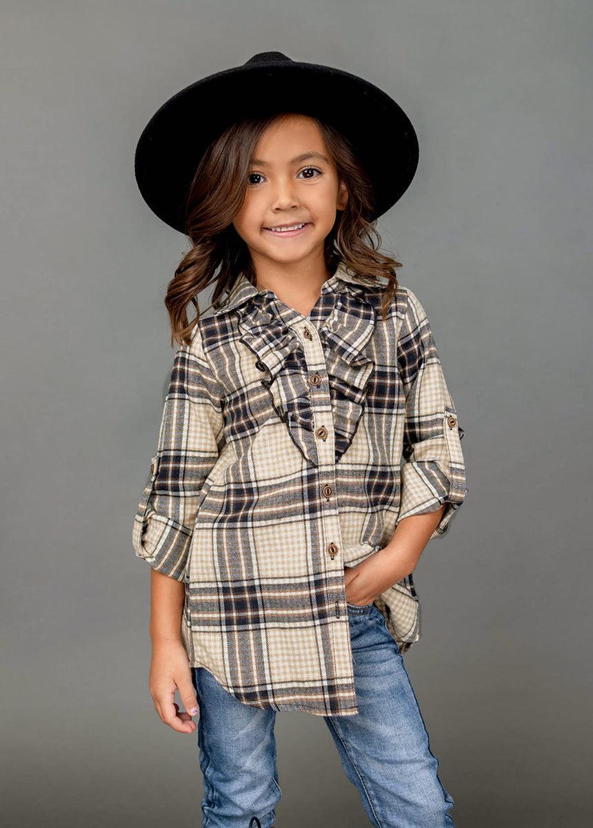 Kendall Top in Neutral Plaid product image