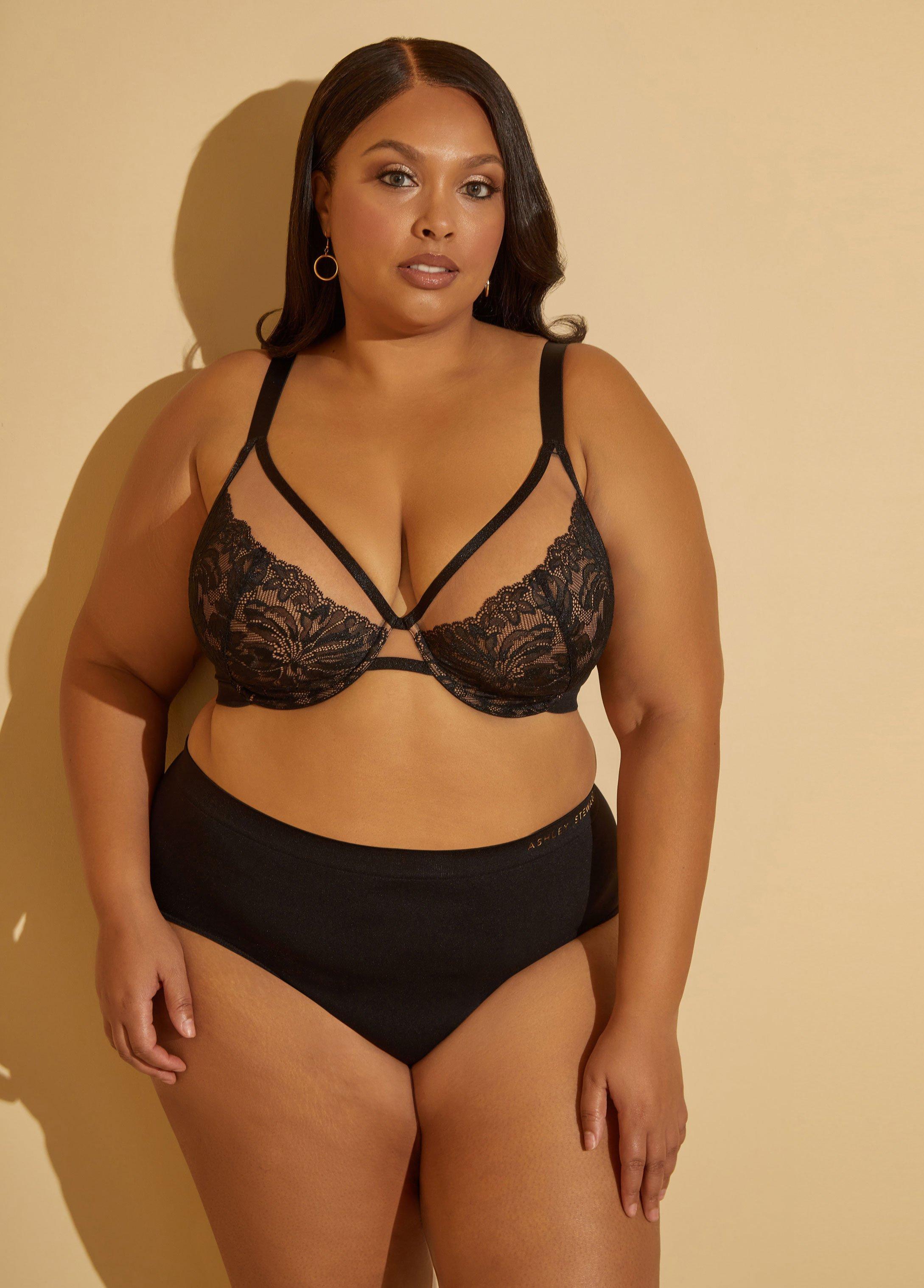 Plus Size Lace And Mesh Underwire Bra Ashley Stewart Product Image