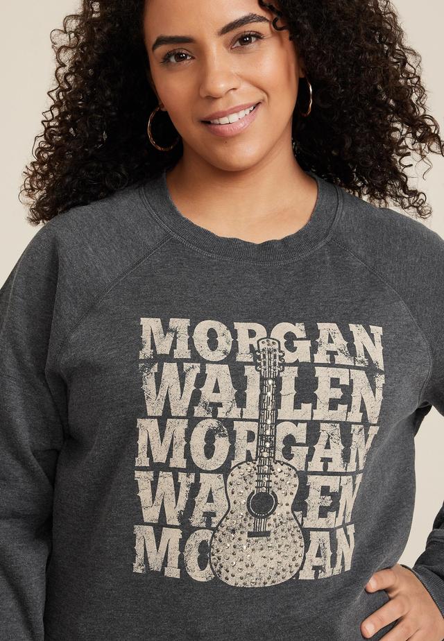 Maurices Plus Size Womens Morgan Wallen Guitar Sweatshirt Gray Size 2X Product Image