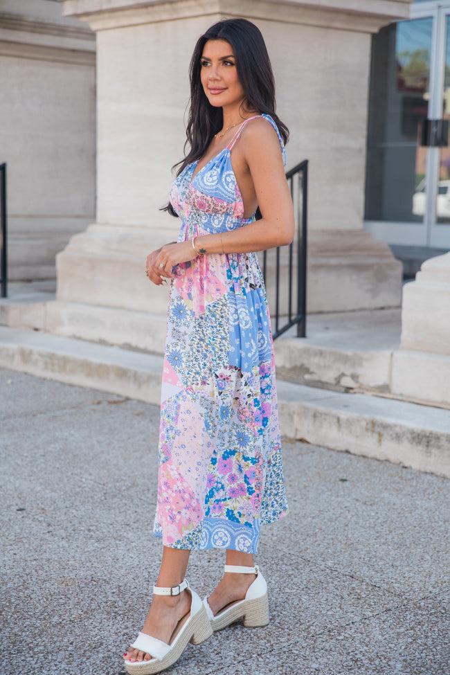 Out Of The Blue Sky Patchwork Print Maxi Dress Product Image