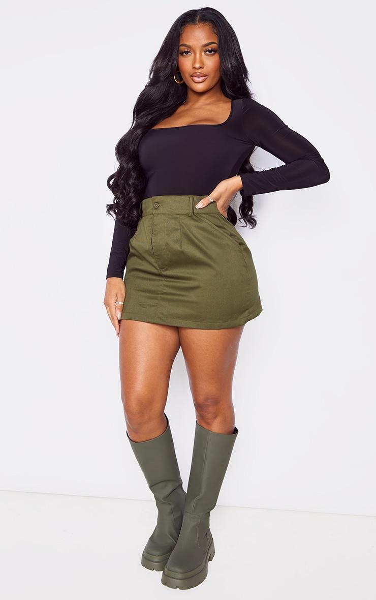 Shape Khaki Cargo Pocket Mini Skirt product image