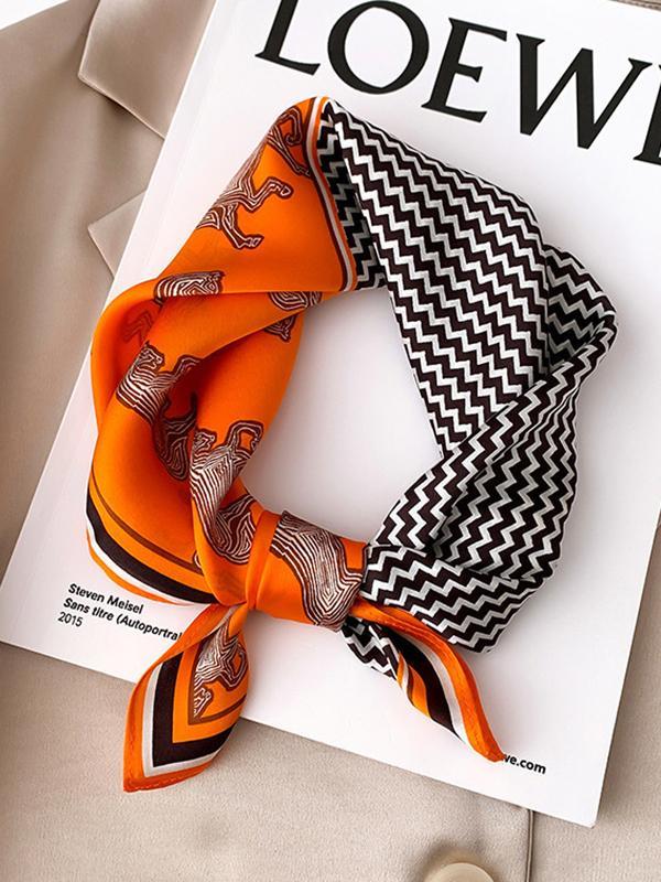 Square Animal Printed Striped Scarf Product Image