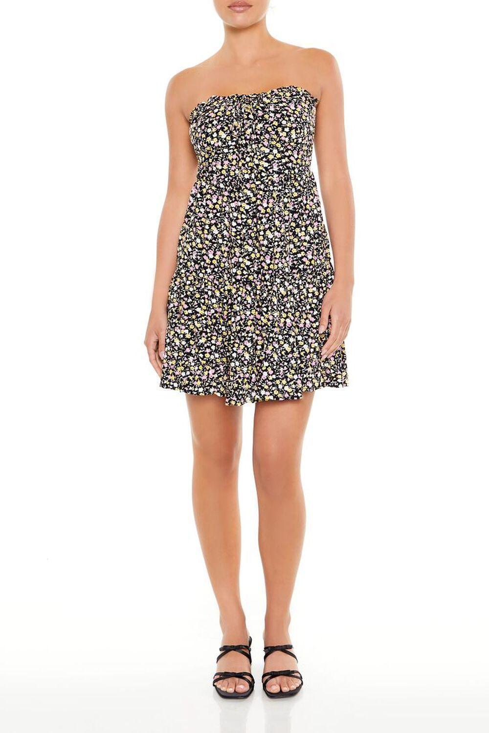 Strapless Ditsy Floral Mini Dress | Forever 21 Product Image