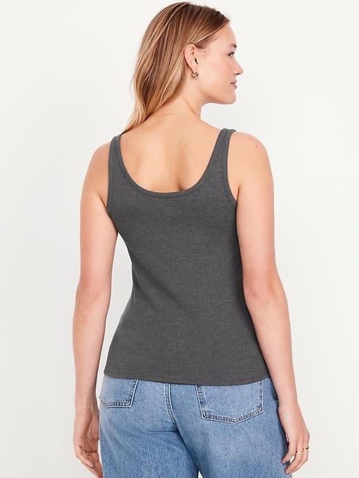 First-Layer Ribbed Scoop-Neck Tank Top Product Image