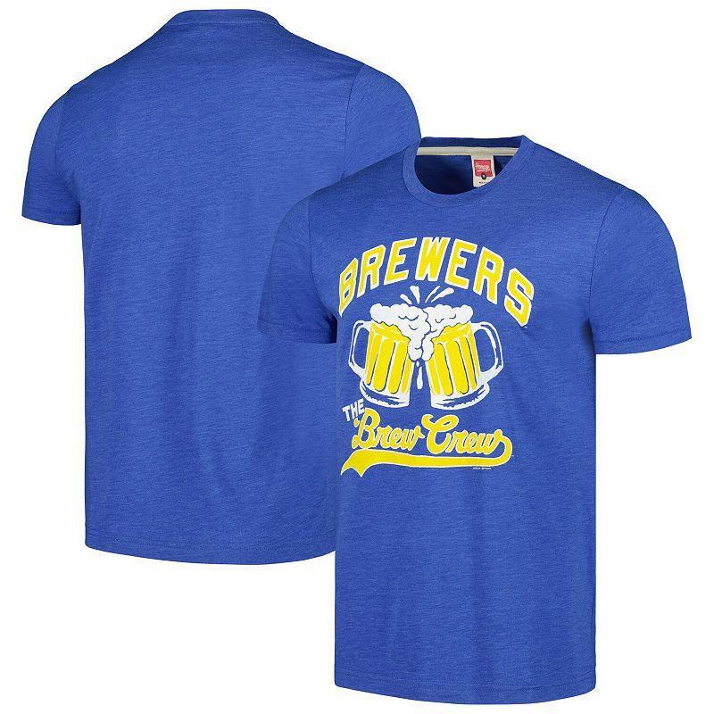 Mens Homage Royal Milwaukee Brewers The Brew Crew Tri-Blend T-Shirt Product Image